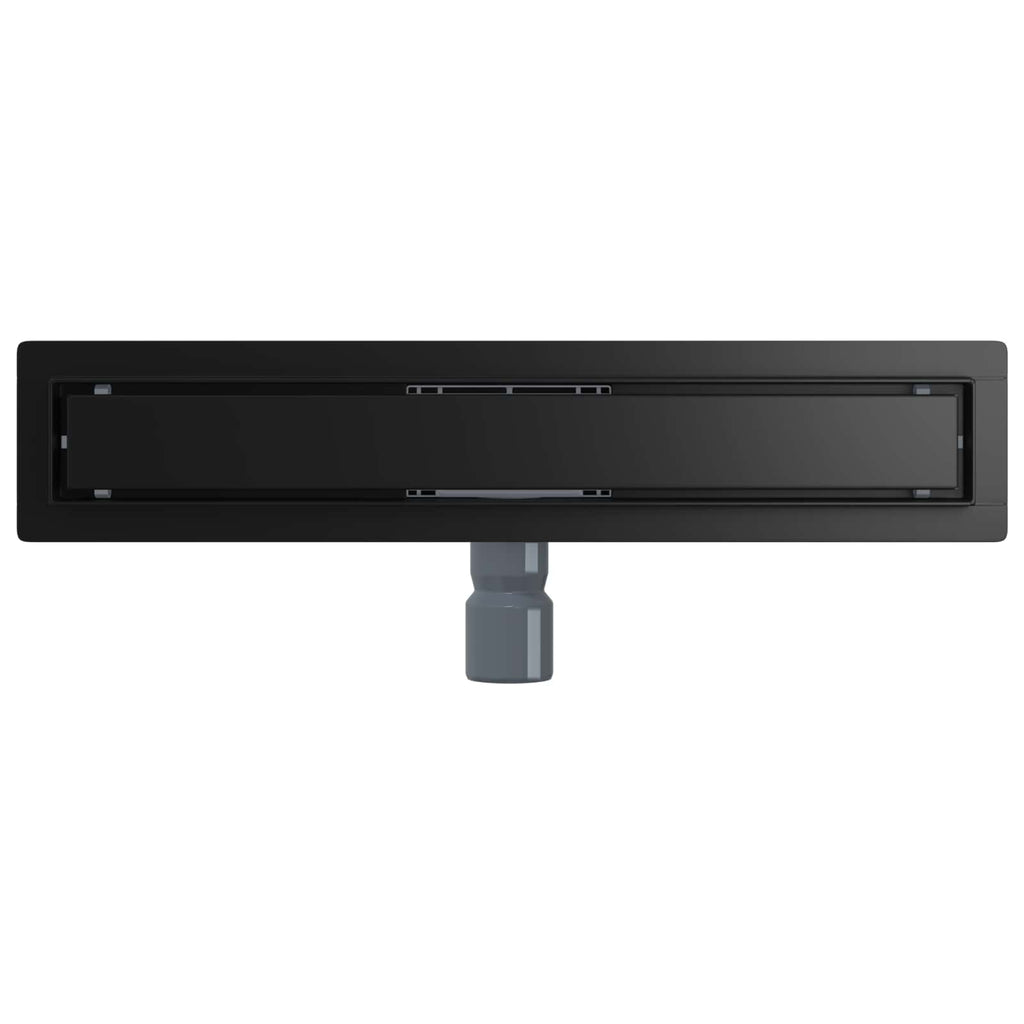 vidaXL 2 w 1 Odwodnienie prysznicowe Czarny 50 cm Stal nierdzewna 304