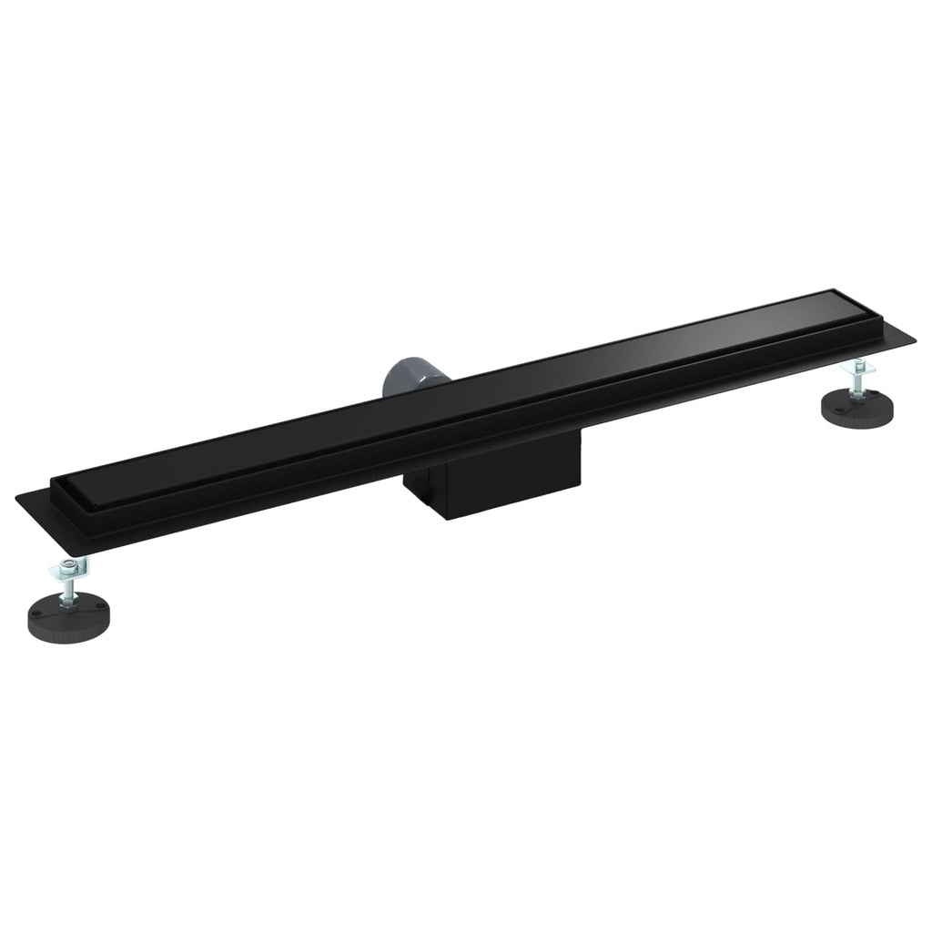 vidaXL 2 w 1 Odwodnienie prysznicowe Czarny 80 cm Stal nierdzewna 304