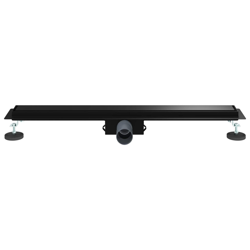 vidaXL 2 w 1 Odwodnienie prysznicowe Czarny 80 cm Stal nierdzewna 304