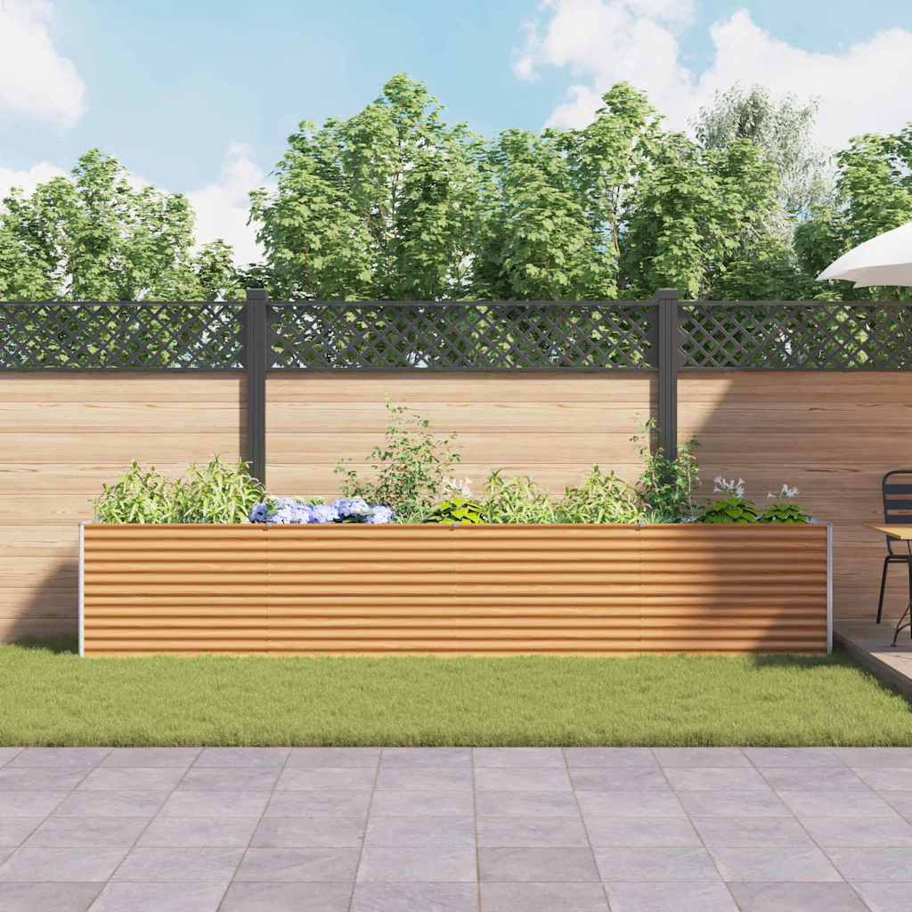vidaXL Podniesiona rabata ogrodowa 390 x 50 x 68 cm Stal Galwanizowana