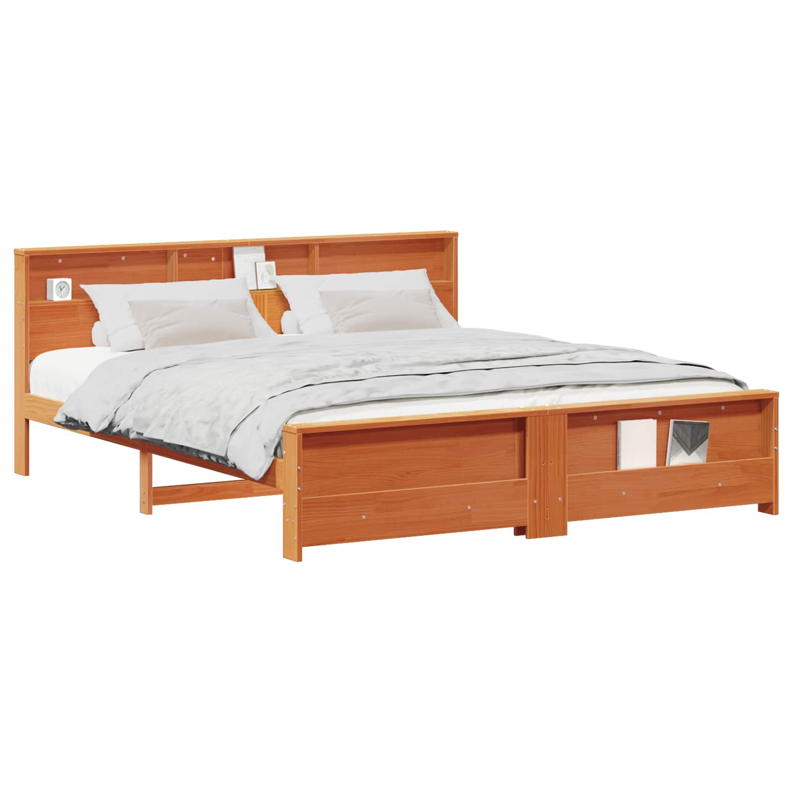vidaXL Ramka łóżka Woskowy Brąz 200 x 200 cm Lite drewno sosnowe