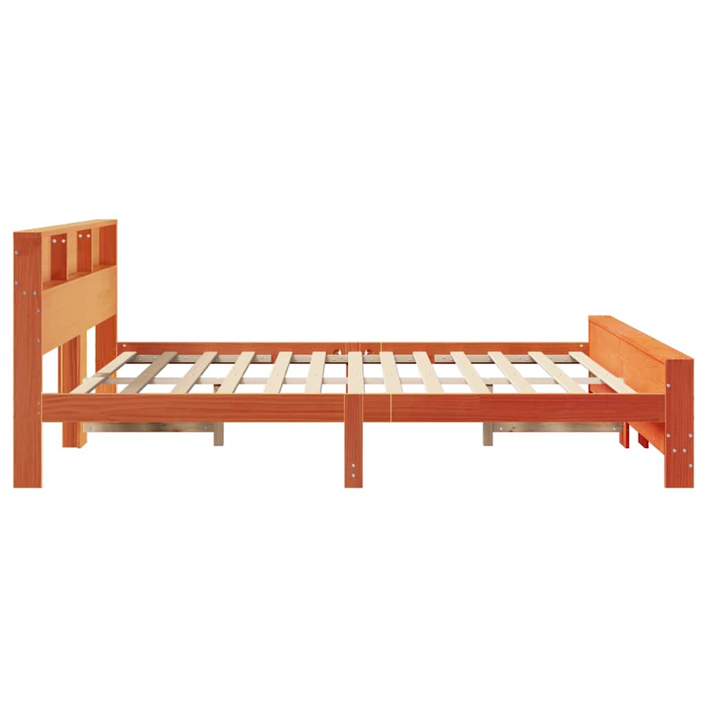 vidaXL Ramka łóżka Woskowy Brąz 200 x 200 cm Lite drewno sosnowe