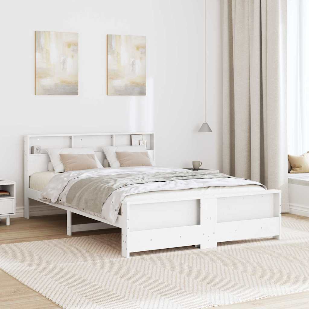 vidaXL Ramka łóżka Biały 160 x 200 cm Materiał drewnopochodny
