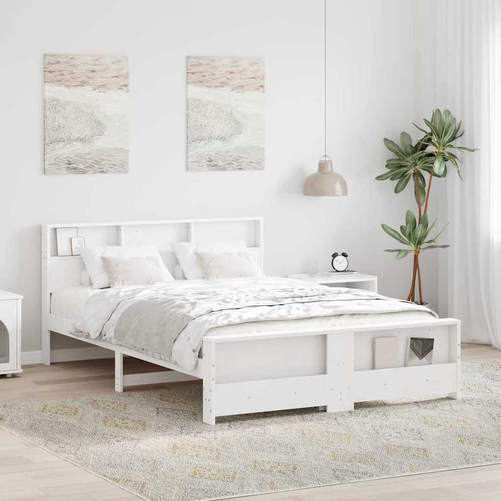 vidaXL Ramka łóżka Biały 150 x 200 cm Materiał drewnopochodny