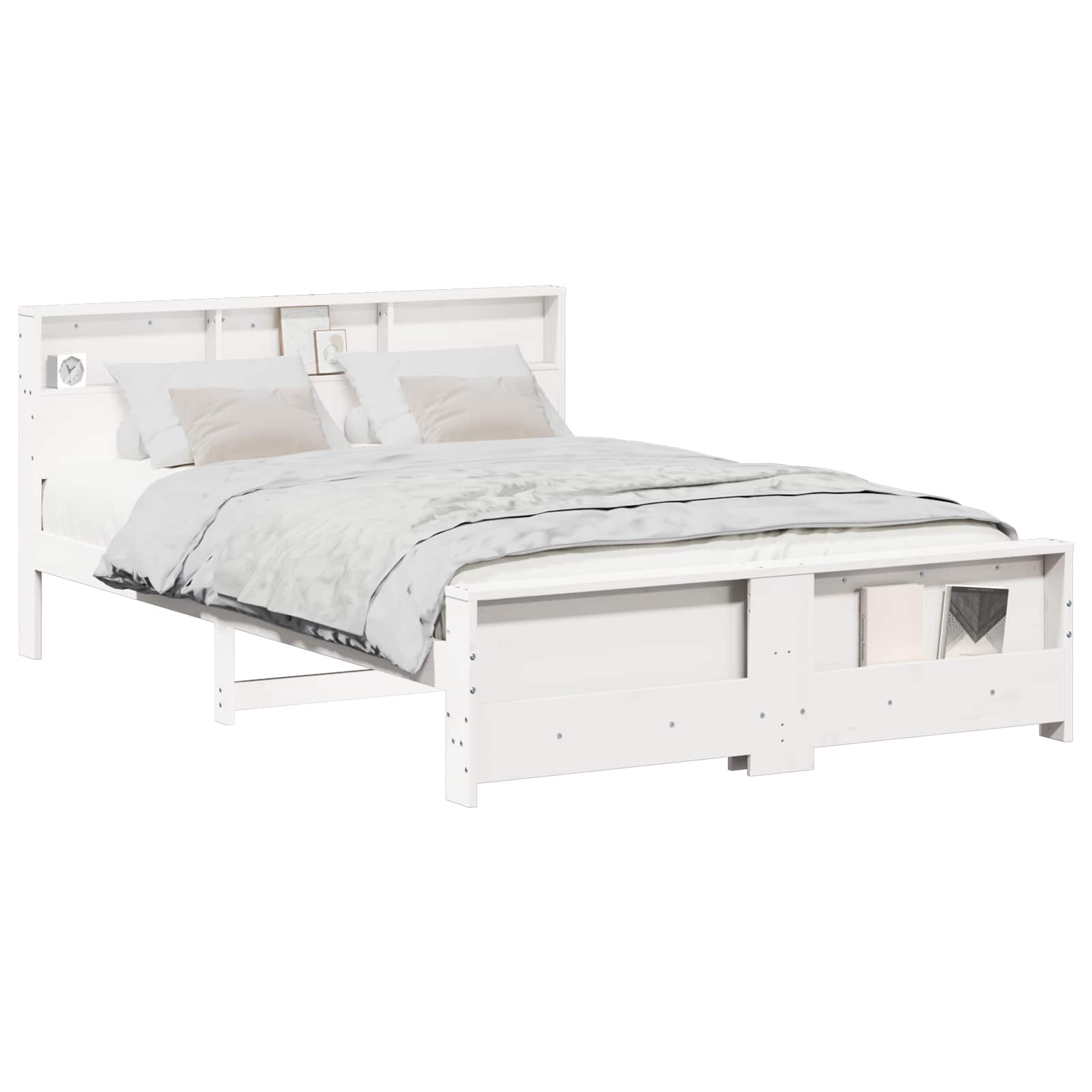 vidaXL Ramka łóżka Biały 150 x 200 cm Materiał drewnopochodny