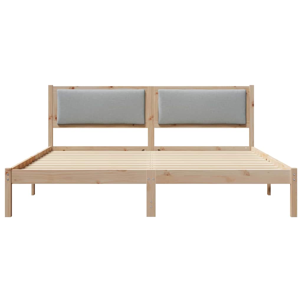 vidaXL Ramka łóżka Jasnoszary 200 x 200 cm Lite drewno sosnowe
