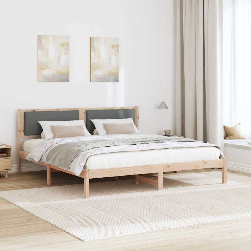 vidaXL Ramka łóżka Ciemnoszary 200 x 200 cm Lite drewno sosnowe