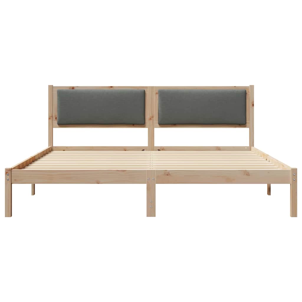 vidaXL Ramka łóżka Ciemnoszary 200 x 200 cm Lite drewno sosnowe