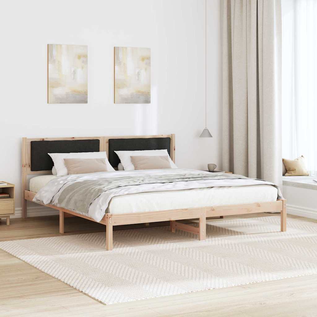 vidaXL Ramka łóżka Czarny 200 x 200 cm Lite drewno sosnowe