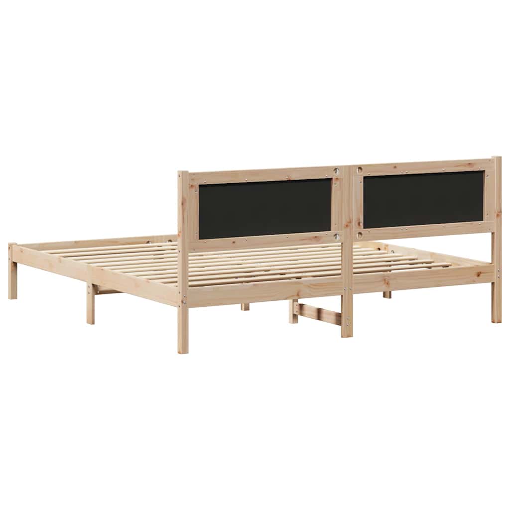 vidaXL Ramka łóżka Czarny 200 x 200 cm Lite drewno sosnowe