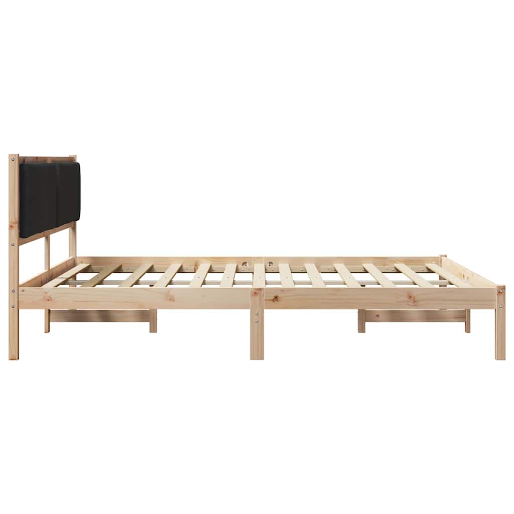 vidaXL Ramka łóżka Czarny 200 x 200 cm Lite drewno sosnowe