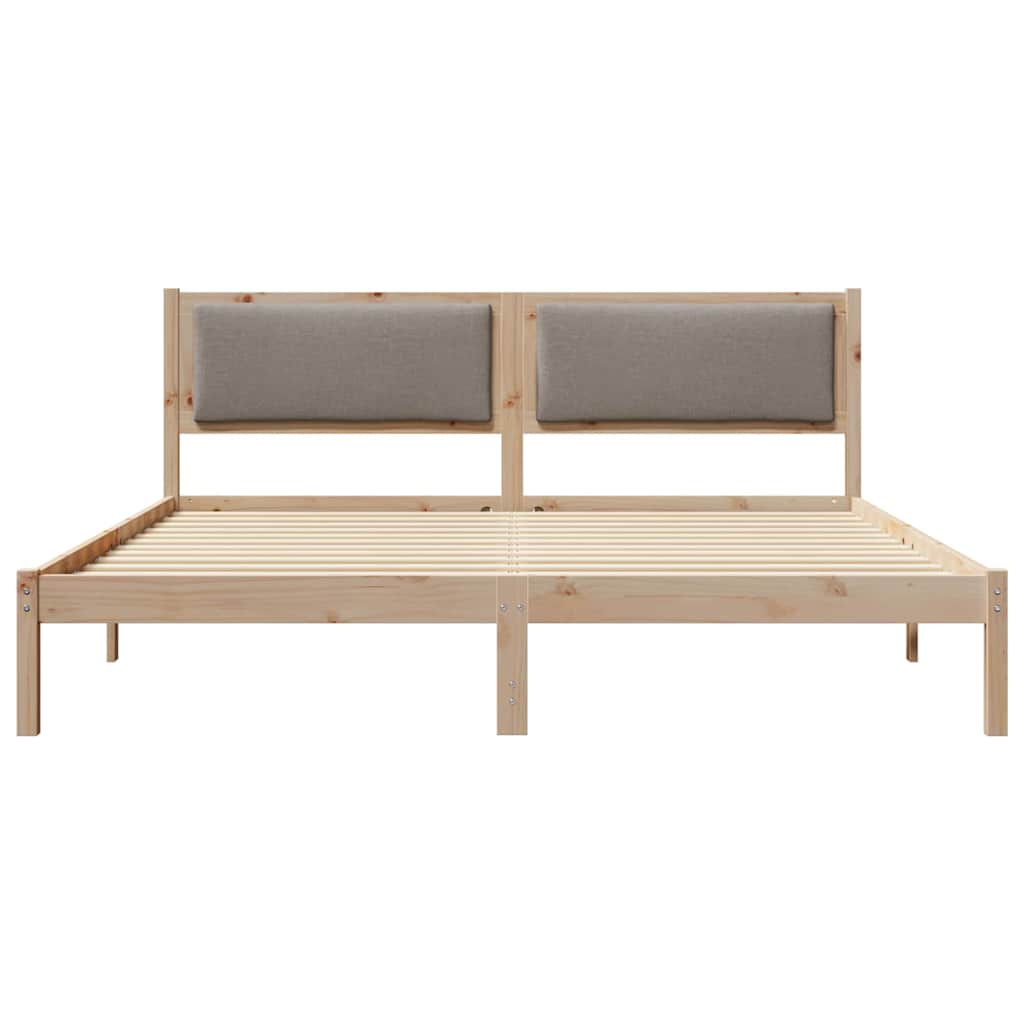 vidaXL Ramka łóżka Ciemnoszary 200 x 200 cm Lite drewno sosnowe