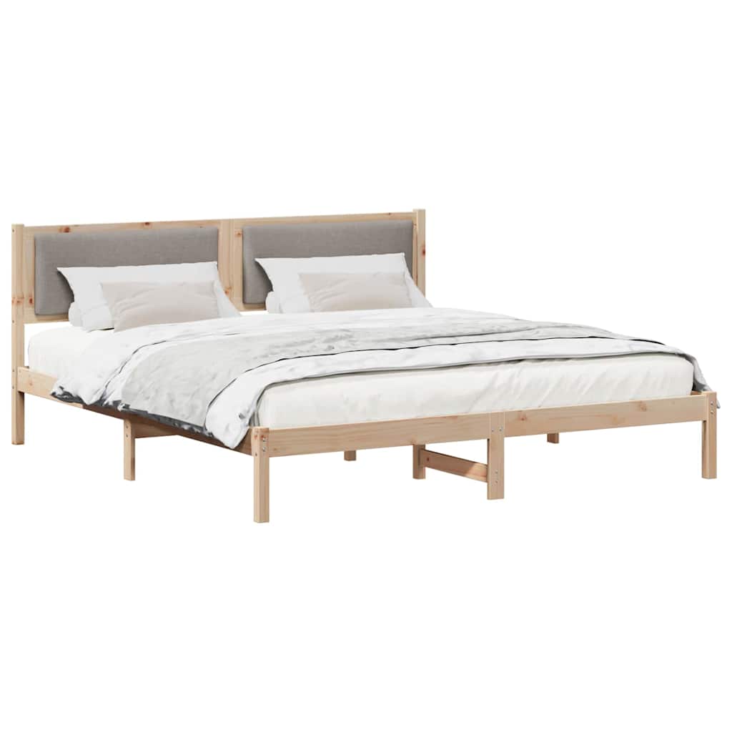 vidaXL Ramka łóżka Ciemnoszary 200 x 200 cm Lite drewno sosnowe