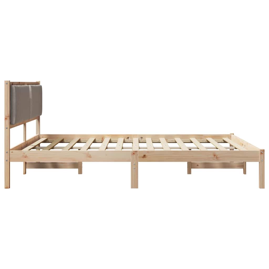 vidaXL Ramka łóżka Ciemnoszary 200 x 200 cm Lite drewno sosnowe