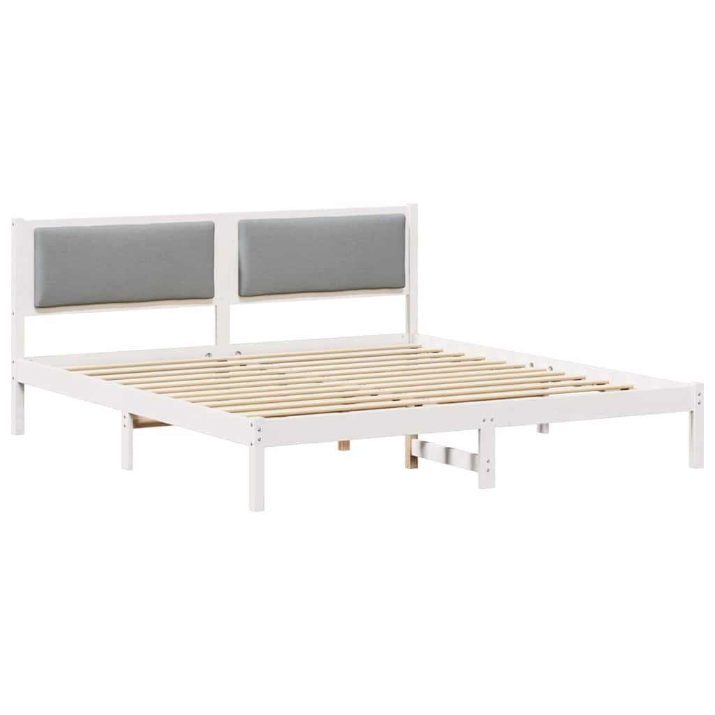 vidaXL Ramka łóżka Jasnoszary 200 x 200 cm Lite drewno sosnowe