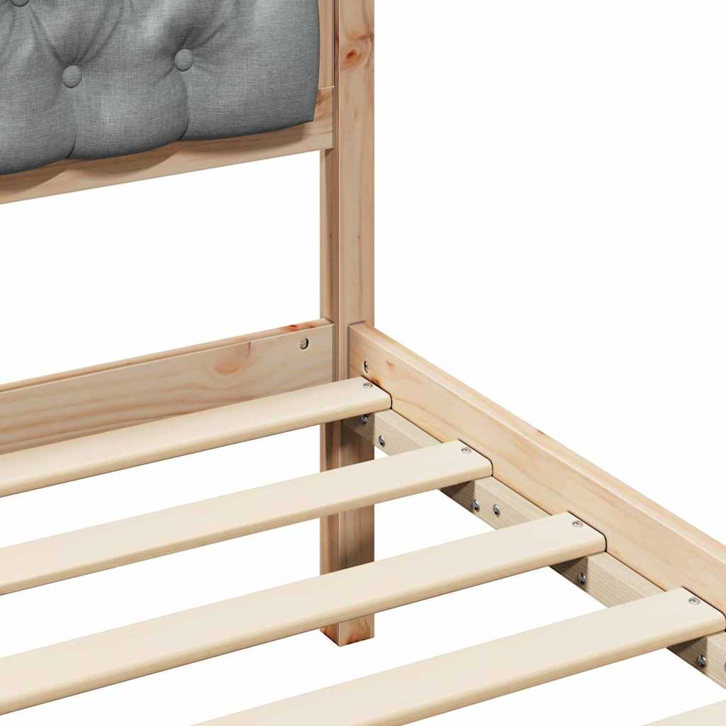 vidaXL Ramka łóżka Jasnoszary 200 x 200 cm Lite drewno sosnowe