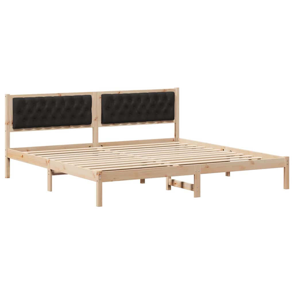vidaXL Ramka łóżka Czarny 200 x 200 cm Lite drewno sosnowe