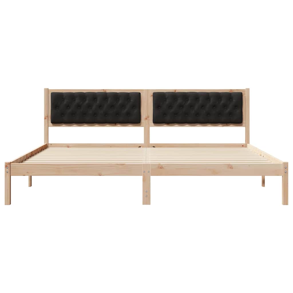 vidaXL Ramka łóżka Czarny 200 x 200 cm Lite drewno sosnowe