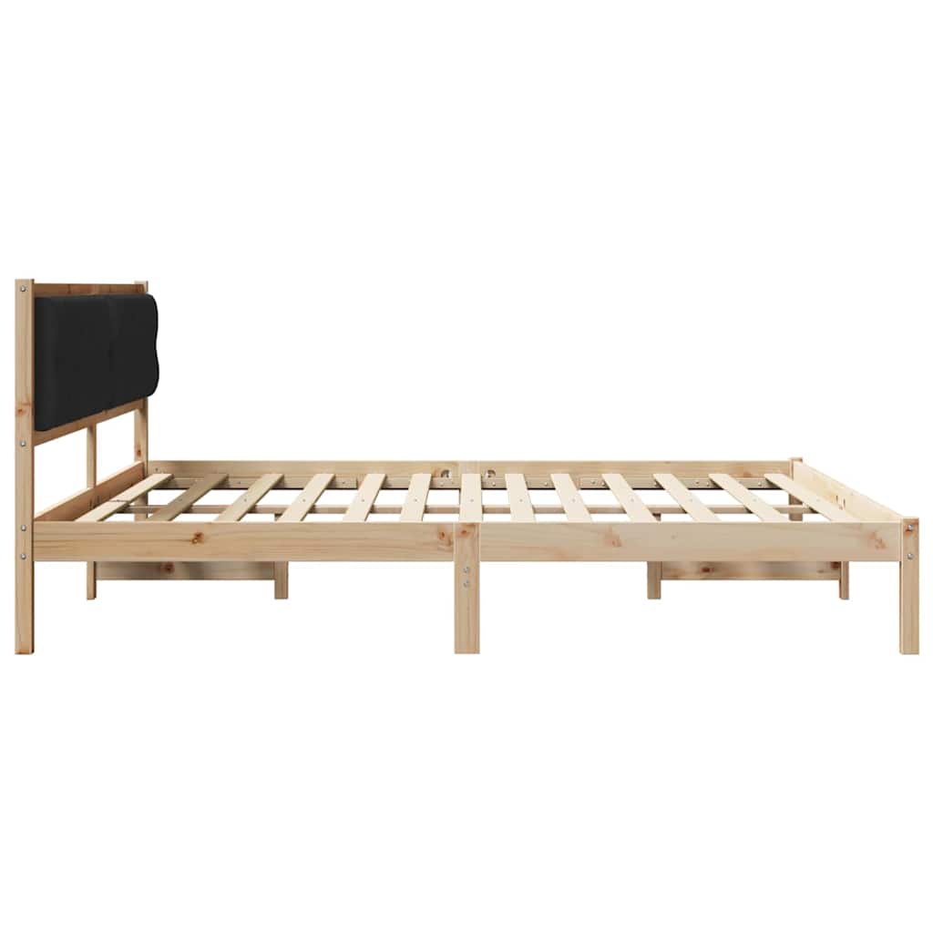 vidaXL Ramka łóżka Czarny 200 x 200 cm Lite drewno sosnowe