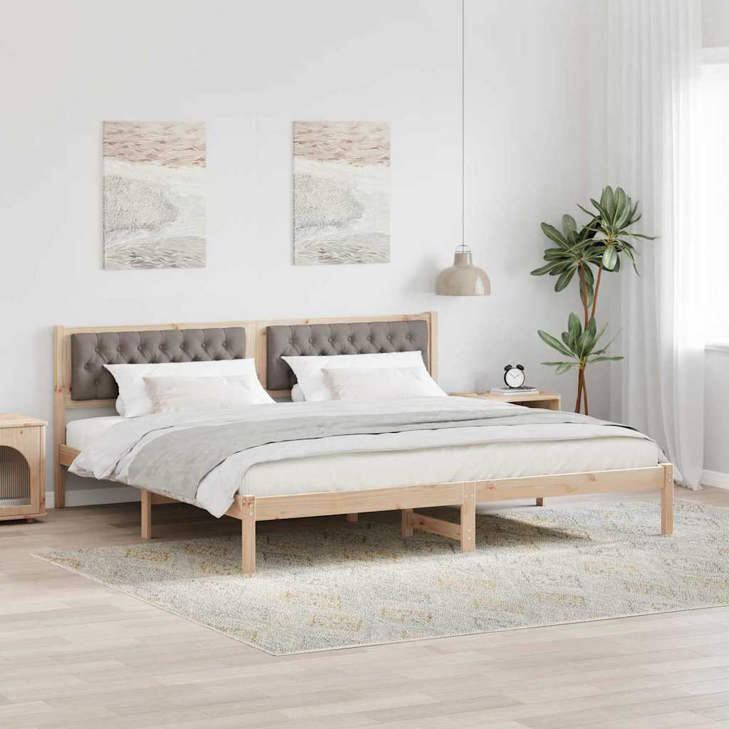 vidaXL Ramka łóżka Ciemnoszary 200 x 200 cm Lite drewno sosnowe
