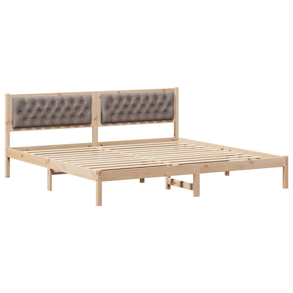 vidaXL Ramka łóżka Ciemnoszary 200 x 200 cm Lite drewno sosnowe