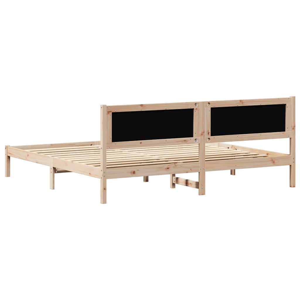 vidaXL Ramka łóżka Ciemnoszary 200 x 200 cm Lite drewno sosnowe