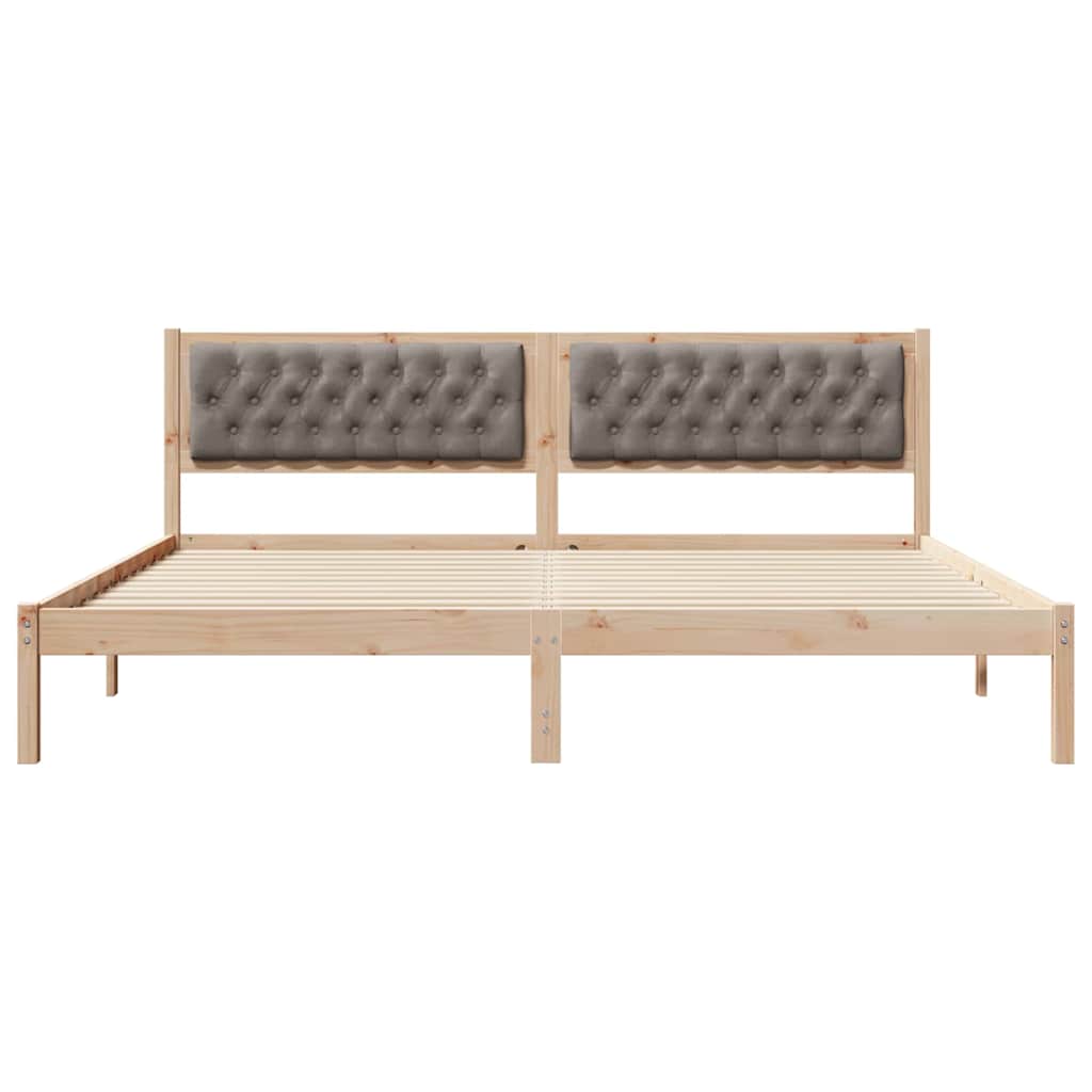 vidaXL Ramka łóżka Ciemnoszary 200 x 200 cm Lite drewno sosnowe