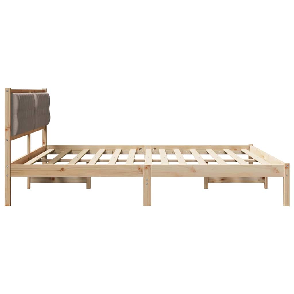 vidaXL Ramka łóżka Ciemnoszary 200 x 200 cm Lite drewno sosnowe