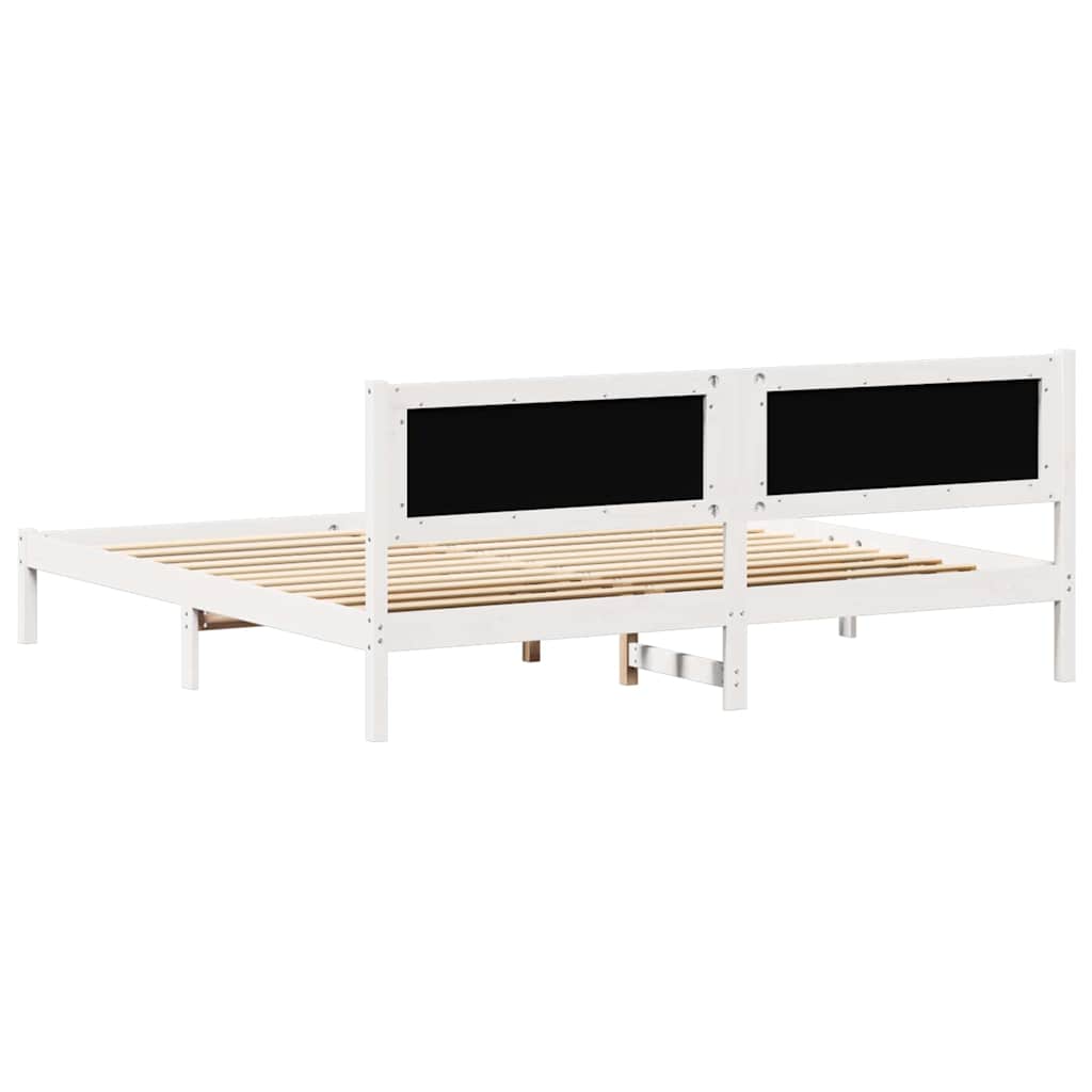 vidaXL Ramka łóżka Jasnoszary 200 x 200 cm Lite drewno sosnowe