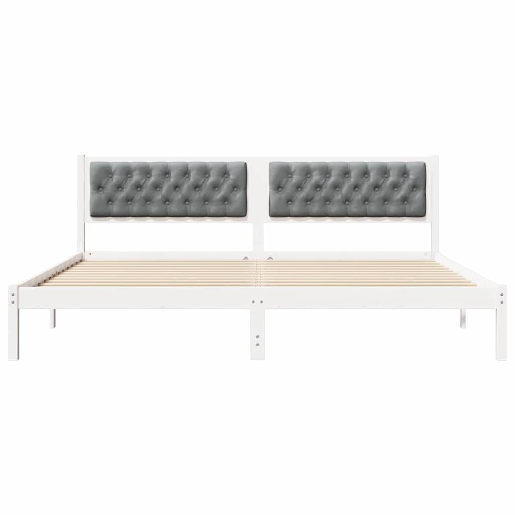 vidaXL Ramka łóżka Jasnoszary 200 x 200 cm Lite drewno sosnowe