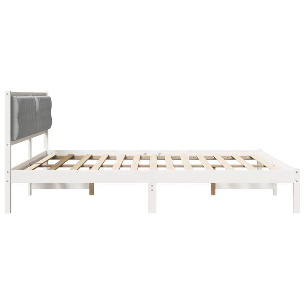 vidaXL Ramka łóżka Jasnoszary 200 x 200 cm Lite drewno sosnowe