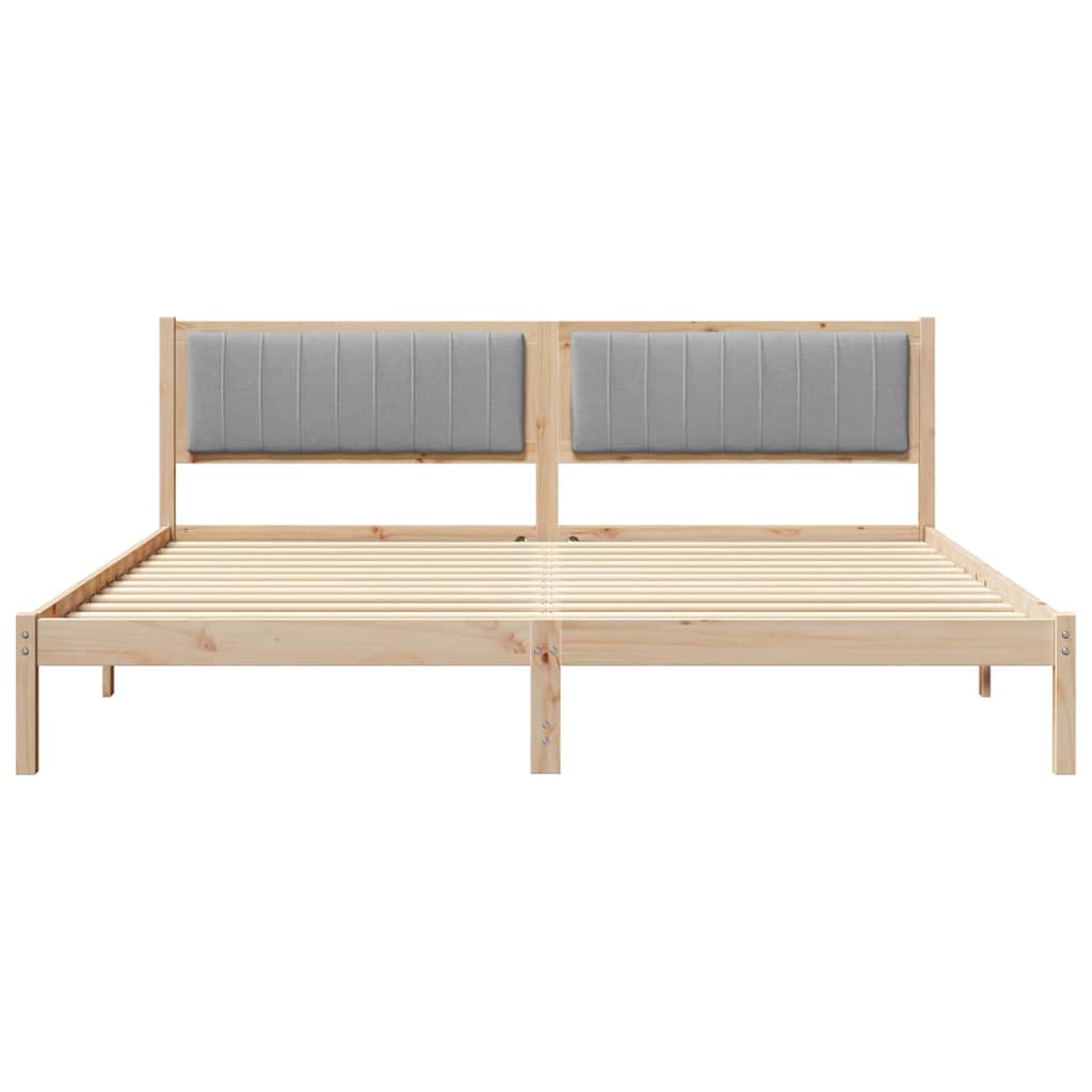 vidaXL Ramka łóżka Jasnoszary 200 x 200 cm Lite drewno sosnowe