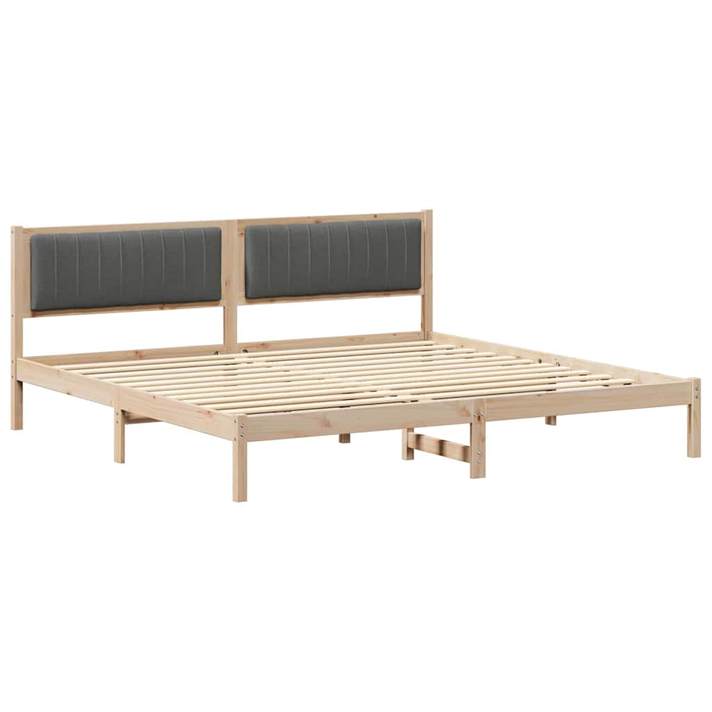 vidaXL Ramka łóżka Ciemnoszary 200 x 200 cm Lite drewno sosnowe