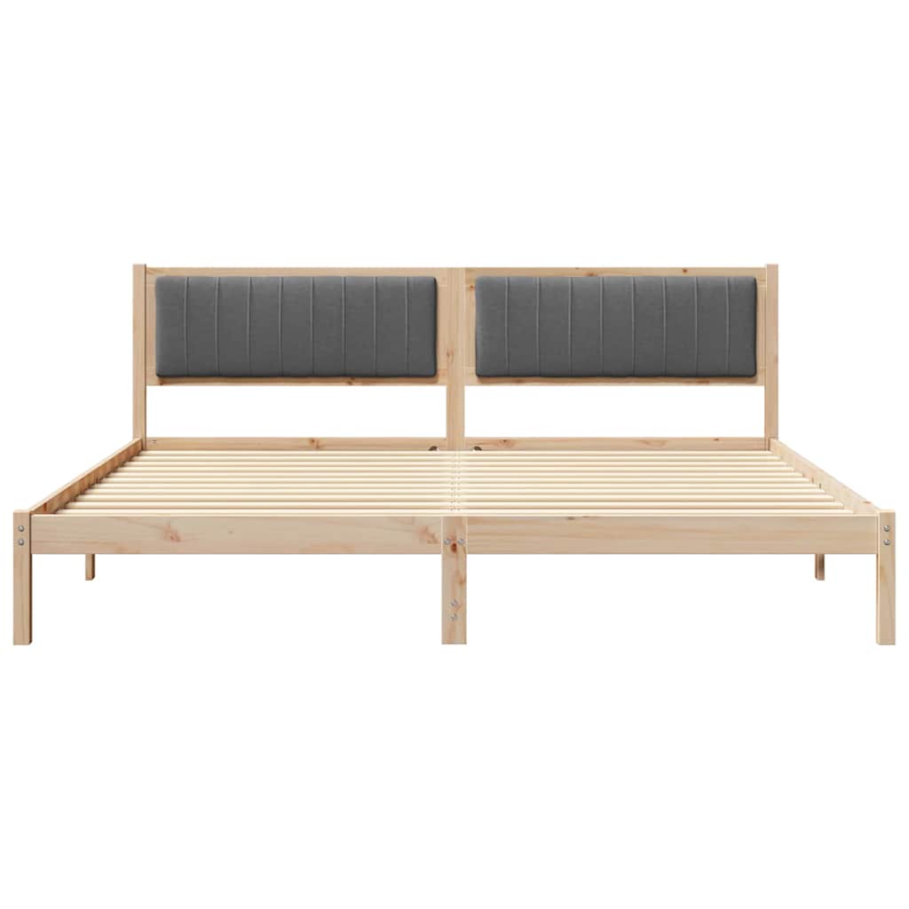 vidaXL Ramka łóżka Ciemnoszary 200 x 200 cm Lite drewno sosnowe