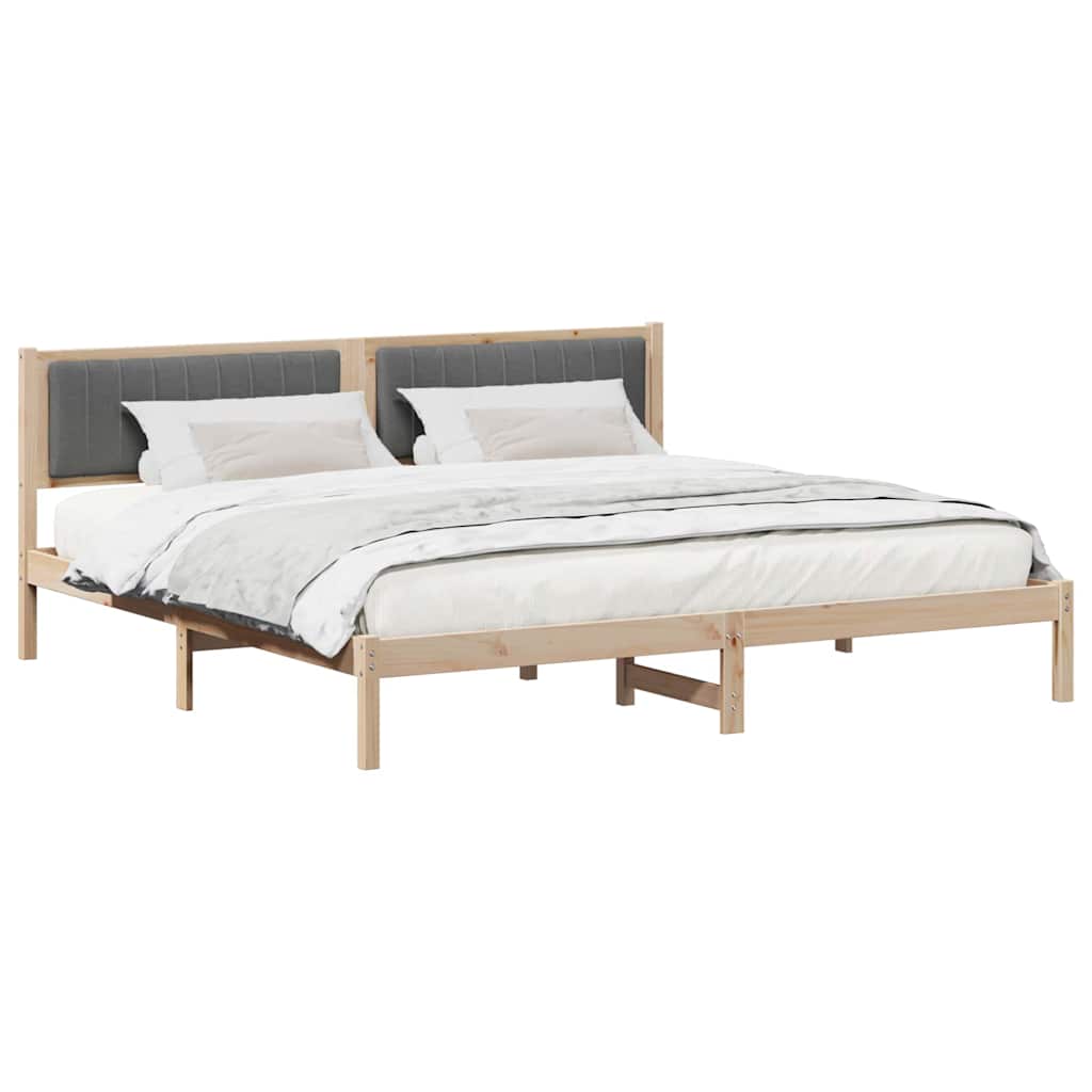 vidaXL Ramka łóżka Ciemnoszary 200 x 200 cm Lite drewno sosnowe