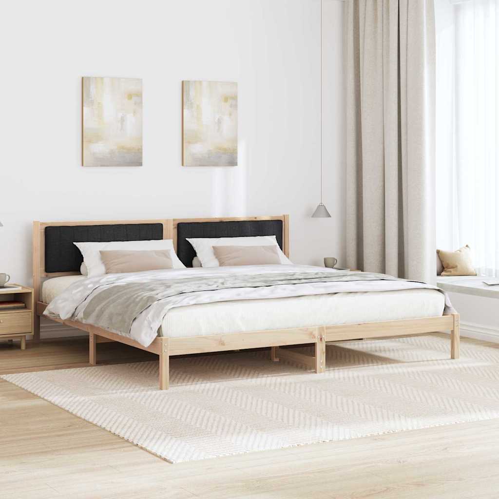 vidaXL Ramka łóżka Czarny 200 x 200 cm Lite drewno sosnowe