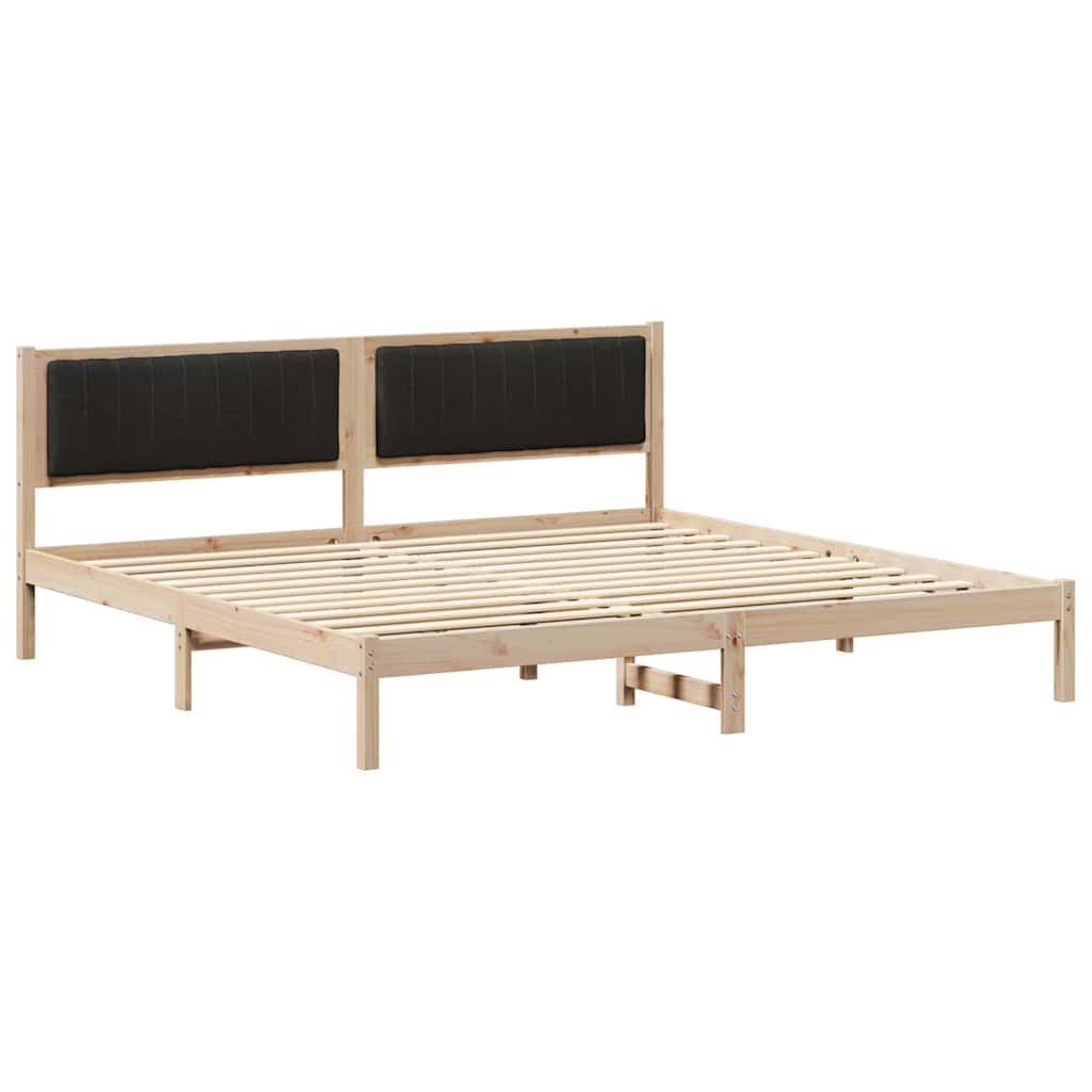 vidaXL Ramka łóżka Czarny 200 x 200 cm Lite drewno sosnowe