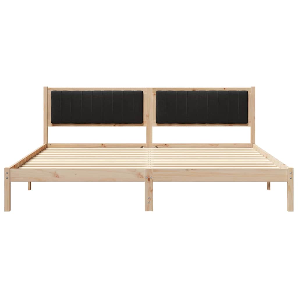 vidaXL Ramka łóżka Czarny 200 x 200 cm Lite drewno sosnowe