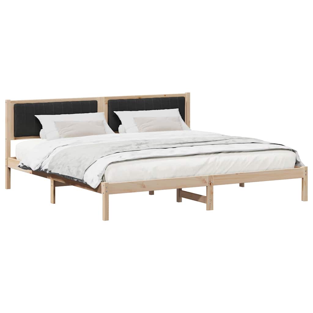 vidaXL Ramka łóżka Czarny 200 x 200 cm Lite drewno sosnowe