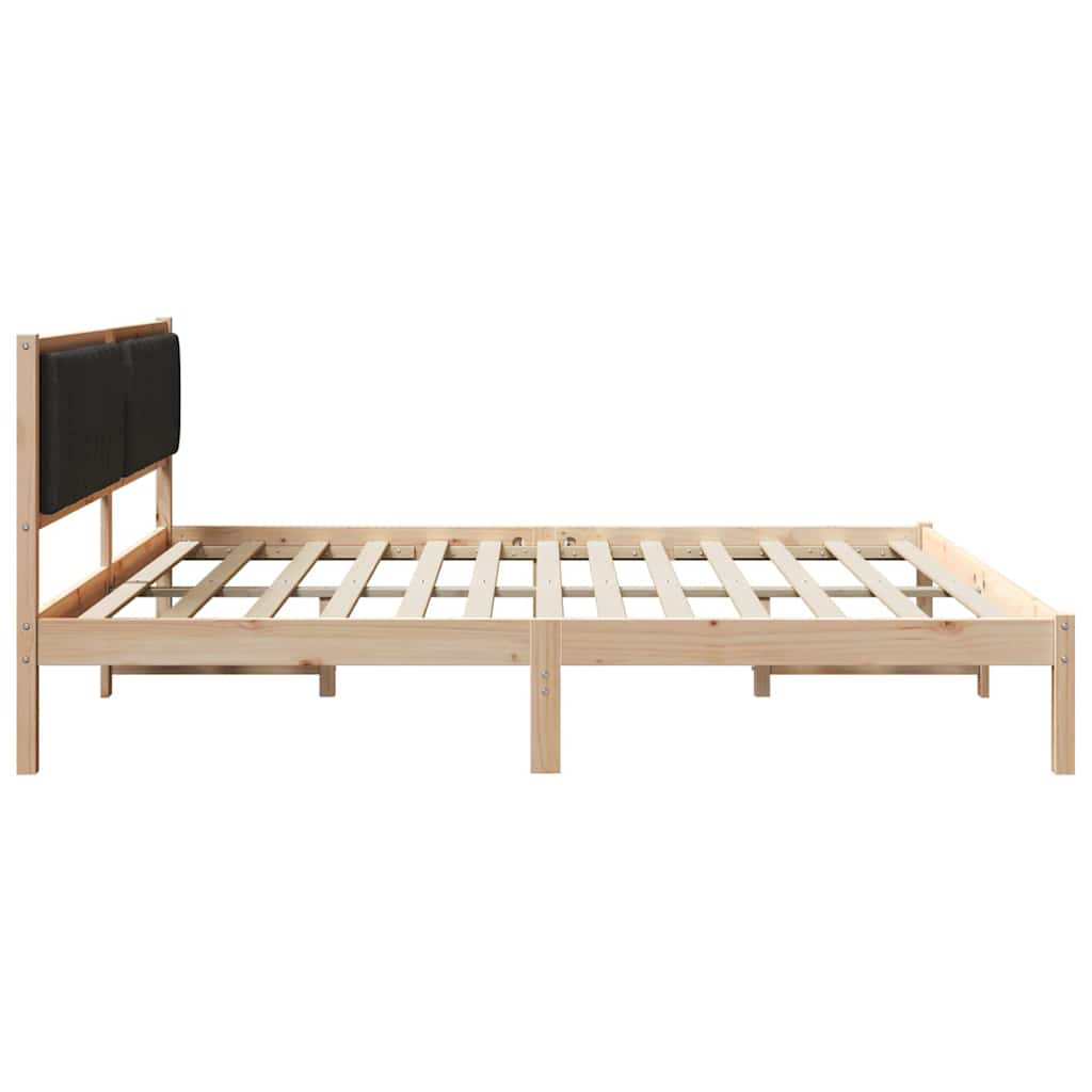 vidaXL Ramka łóżka Czarny 200 x 200 cm Lite drewno sosnowe