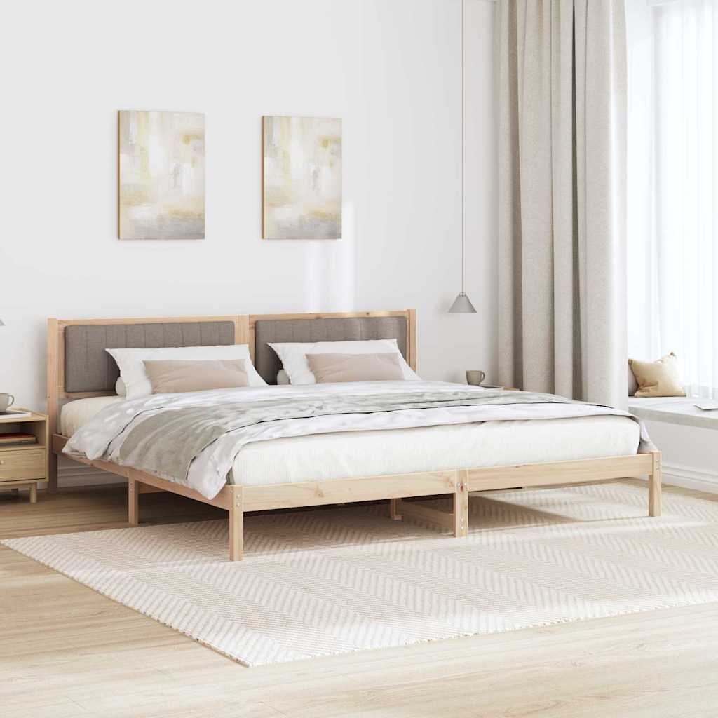 vidaXL Ramka łóżka Ciemnoszary 200 x 200 cm Lite drewno sosnowe
