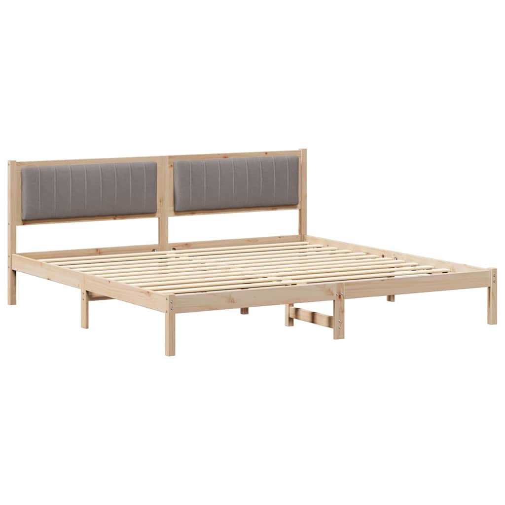 vidaXL Ramka łóżka Ciemnoszary 200 x 200 cm Lite drewno sosnowe