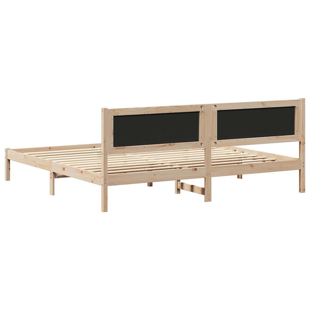 vidaXL Ramka łóżka Ciemnoszary 200 x 200 cm Lite drewno sosnowe