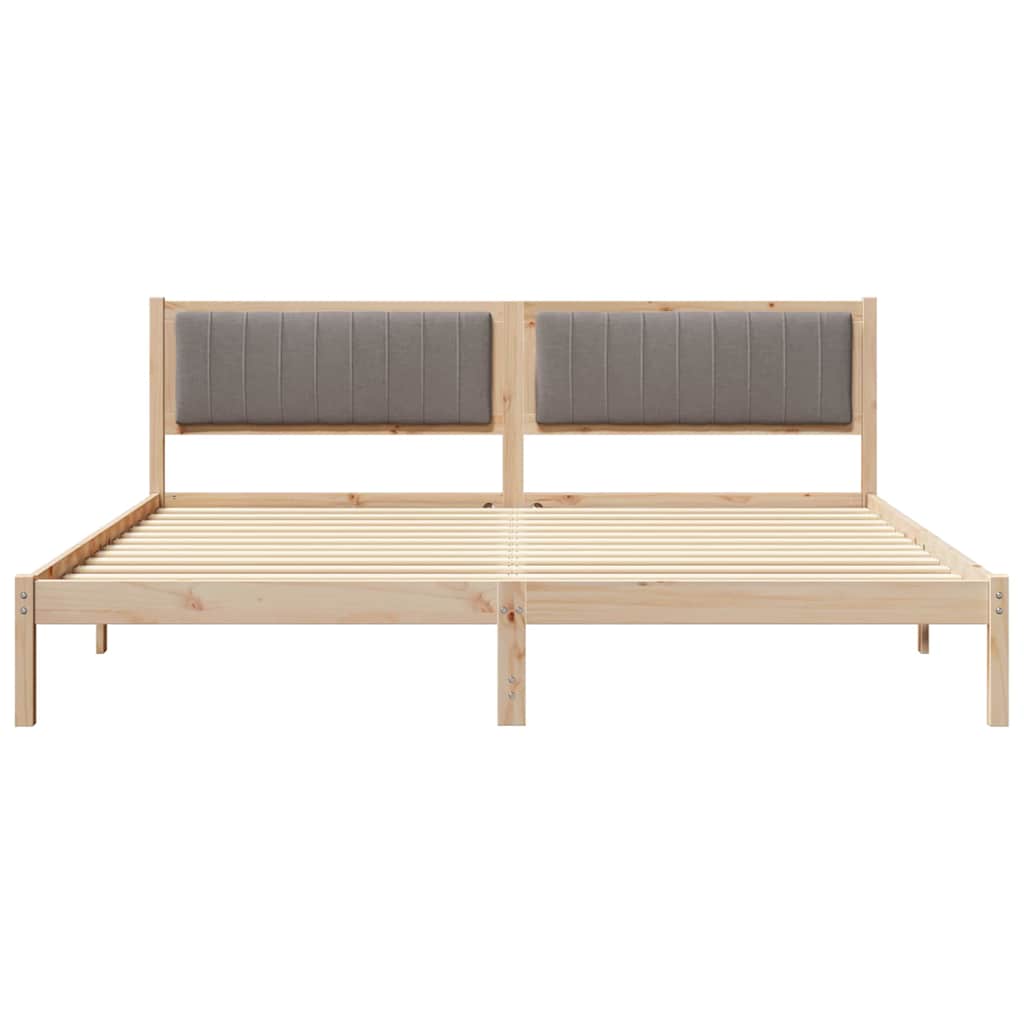 vidaXL Ramka łóżka Ciemnoszary 200 x 200 cm Lite drewno sosnowe