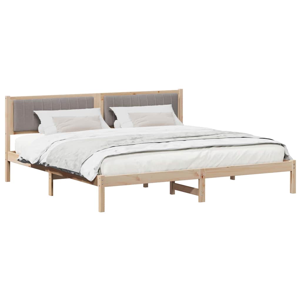 vidaXL Ramka łóżka Ciemnoszary 200 x 200 cm Lite drewno sosnowe
