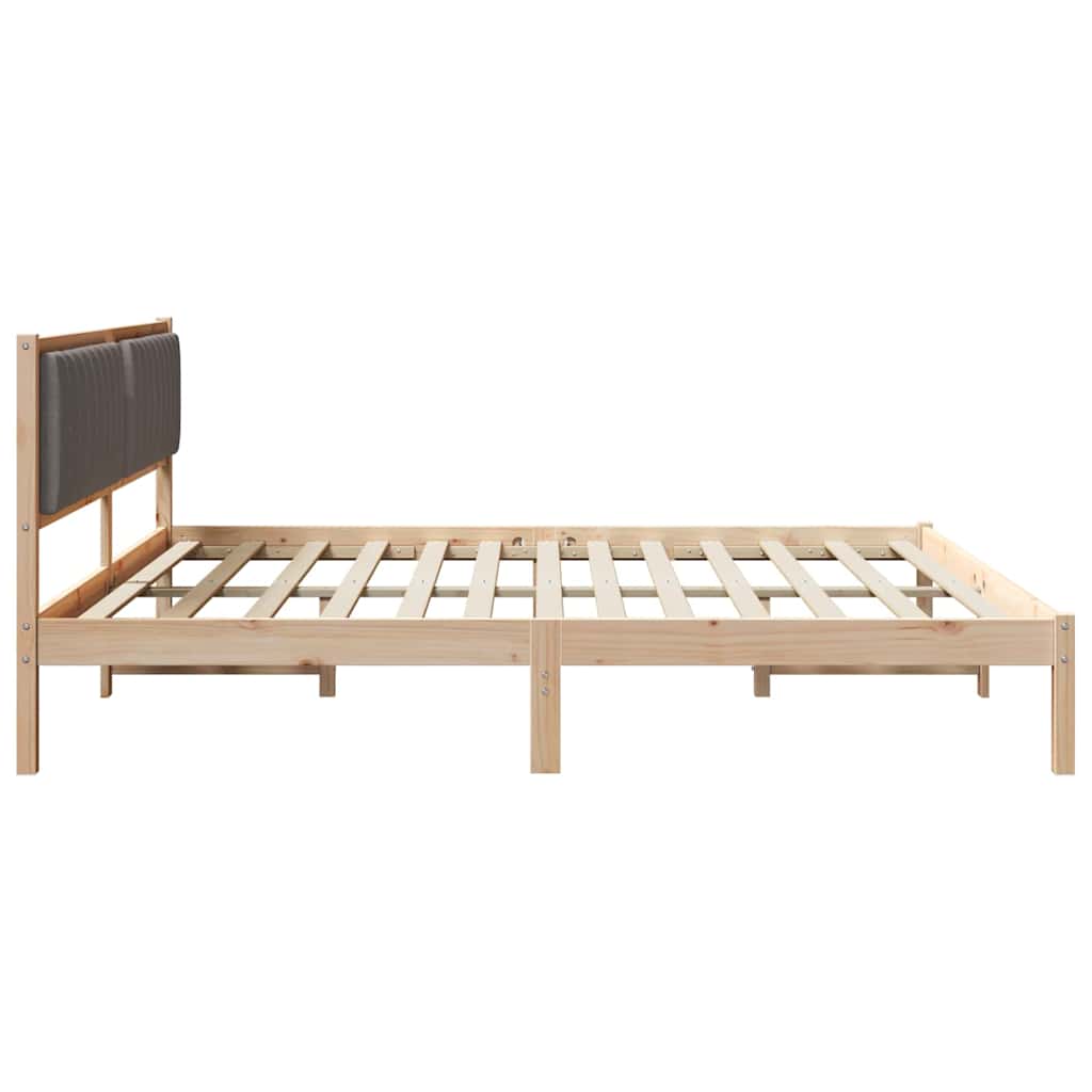 vidaXL Ramka łóżka Ciemnoszary 200 x 200 cm Lite drewno sosnowe