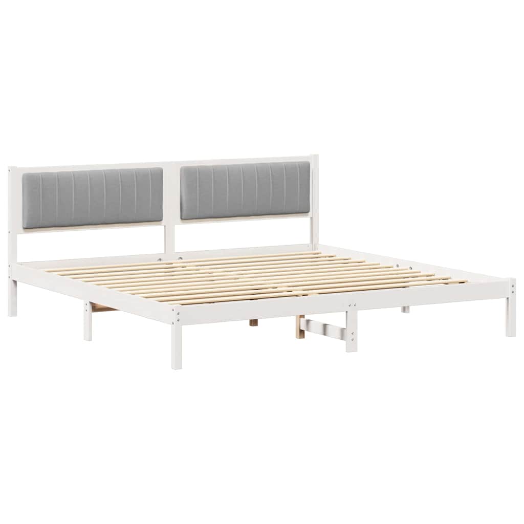 vidaXL Ramka łóżka Jasnoszary 200 x 200 cm Lite drewno sosnowe