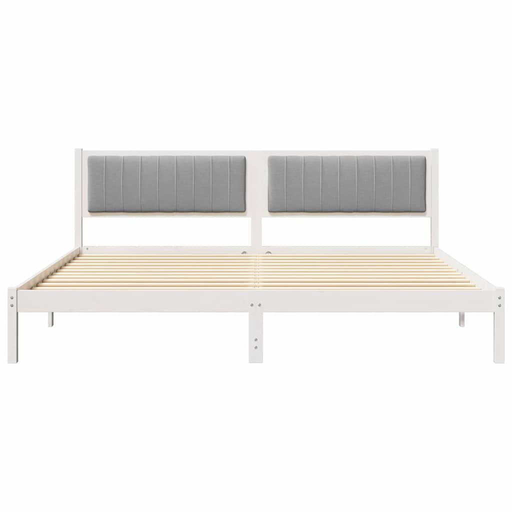 vidaXL Ramka łóżka Jasnoszary 200 x 200 cm Lite drewno sosnowe