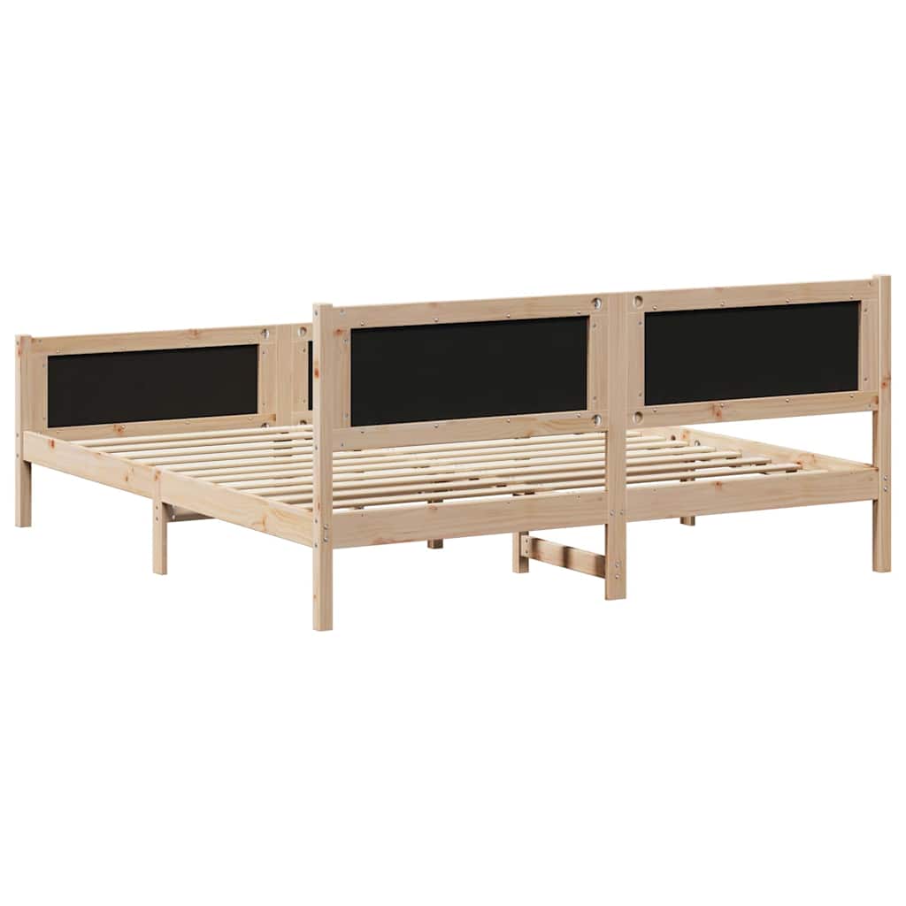 vidaXL Ramka łóżka Z zagłówkiem Czarny 200 x 200 cm tkanina