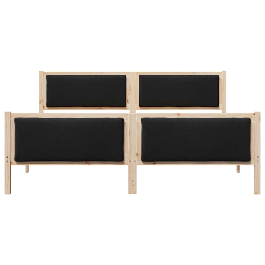 vidaXL Ramka łóżka Z zagłówkiem Czarny 200 x 200 cm tkanina